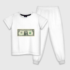 Детская пижама хлопок с принтом One dollar в Екатеринбурге, 100% хлопок |  брюки и футболка прямого кроя, без карманов, на брюках мягкая резинка на поясе и по низу штанин
 | bill | dollar | one | богатство | деньги | доллары | монеты | один | сша