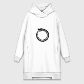 Платье-худи хлопок с принтом Уроборос в Екатеринбурге,  |  | circle | drawing | greek | ouroboros | snake | transparent | греческий | змея | круг | прозрачный | рисунок | уроборос