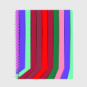 Тетрадь с принтом радуга в Екатеринбурге, 100% бумага | 48 листов, плотность листов — 60 г/м2, плотность картонной обложки — 250 г/м2. Листы скреплены сбоку удобной пружинной спиралью. Уголки страниц и обложки скругленные. Цвет линий — светло-серый
 | вполоску | полоска | полосы | радуга | цвета