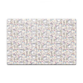 Пазл магнитный 126 элементов с принтом Единорог в Екатеринбурге, полимерный материал с магнитным слоем | 126 деталей, размер изделия —  180*270 мм | арт | единорог | единороги | звезда | звёзды | лошади | облако | облачко | пони | радуга | рисунок