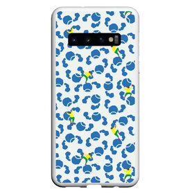 Чехол для Samsung Galaxy S10 с принтом Скалолазы в Екатеринбурге, Силикон | Область печати: задняя сторона чехла, без боковых панелей | арт | жёлтый | зеленый | рисунок | синий | скалолаз | скалолазание | скалолазы
