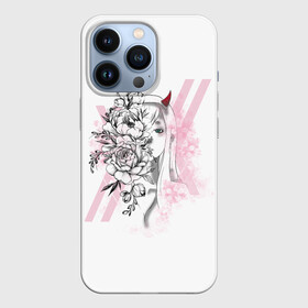 Чехол для iPhone 13 Pro с принтом Zero Two Roses в Екатеринбурге,  |  | 002 | ahegao | anime | darling | franx | franxx | girl | girls | in | senpai | the | two | waifu | zero | zerotwo | аниме | ахегао | вайфу | девушка | семпай | сенпай | тян