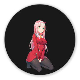 Коврик для мышки круглый с принтом ZeroTwo (Darling in the Franx) в Екатеринбурге, резина и полиэстер | круглая форма, изображение наносится на всю лицевую часть | 002 | ahegao | anime | darling | franx | franxx | girl | girls | in | senpai | the | two | waifu | zero | zerotwo | аниме | ахегао | вайфу | девушка | семпай | сенпай | тян