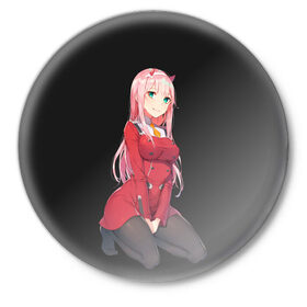 Значок с принтом ZeroTwo (Darling in the Franx) в Екатеринбурге,  металл | круглая форма, металлическая застежка в виде булавки | Тематика изображения на принте: 002 | ahegao | anime | darling | franx | franxx | girl | girls | in | senpai | the | two | waifu | zero | zerotwo | аниме | ахегао | вайфу | девушка | семпай | сенпай | тян