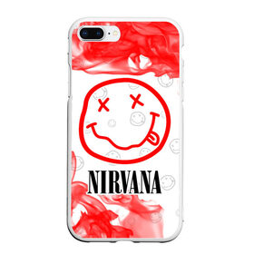 Чехол для iPhone 7Plus/8 Plus матовый с принтом NIRVANA / НИРВАНА в Екатеринбурге, Силикон | Область печати: задняя сторона чехла, без боковых панелей | band | cobain | face | kurt | logo | music | nirvana | rock | rocknroll | группа | кобейн | курт | лого | логотип | музыка | музыкальная | нирвана | рожица | рок | рокнролл | символ