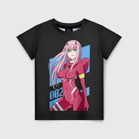 Детская футболка 3D с принтом ZeroTwo (Darling in the Franx) в Екатеринбурге, 100% гипоаллергенный полиэфир | прямой крой, круглый вырез горловины, длина до линии бедер, чуть спущенное плечо, ткань немного тянется | 002 | 02 | ahegao | anime | darling | franx | franxx | girl | girls | in | senpai | the | two | waifu | zero | zerotwo | аниме | ахегао | вайфу | девушка | семпай | сенпай | тян