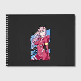 Альбом для рисования с принтом ZeroTwo (Darling in the Franx) в Екатеринбурге, 100% бумага
 | матовая бумага, плотность 200 мг. | 002 | 02 | ahegao | anime | darling | franx | franxx | girl | girls | in | senpai | the | two | waifu | zero | zerotwo | аниме | ахегао | вайфу | девушка | семпай | сенпай | тян