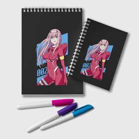 Блокнот с принтом ZeroTwo (Darling in the Franx) в Екатеринбурге, 100% бумага | 48 листов, плотность листов — 60 г/м2, плотность картонной обложки — 250 г/м2. Листы скреплены удобной пружинной спиралью. Цвет линий — светло-серый
 | Тематика изображения на принте: 002 | 02 | ahegao | anime | darling | franx | franxx | girl | girls | in | senpai | the | two | waifu | zero | zerotwo | аниме | ахегао | вайфу | девушка | семпай | сенпай | тян