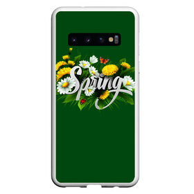 Чехол для Samsung Galaxy S10 с принтом Весна в Екатеринбурге, Силикон | Область печати: задняя сторона чехла, без боковых панелей | весна | одуванчики | полевые цветы. | ромашки | цветы