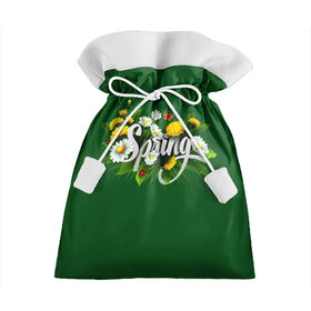 Подарочный 3D мешок с принтом Весна в Екатеринбурге, 100% полиэстер | Размер: 29*39 см | Тематика изображения на принте: весна | одуванчики | полевые цветы. | ромашки | цветы