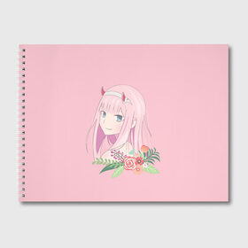 Альбом для рисования с принтом ZeroTwo (Darling in the Franx) в Екатеринбурге, 100% бумага
 | матовая бумага, плотность 200 мг. | 002 | 02 | ahegao | anime | darling | franx | franxx | girl | girls | in | senpai | the | two | waifu | zero | zerotwo | аниме | ахегао | вайфу | девушка | семпай | сенпай | тян