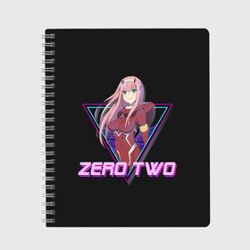 Тетрадь с принтом ZeroTwo (Darling in the Franx) в Екатеринбурге, 100% бумага | 48 листов, плотность листов — 60 г/м2, плотность картонной обложки — 250 г/м2. Листы скреплены сбоку удобной пружинной спиралью. Уголки страниц и обложки скругленные. Цвет линий — светло-серый
 | Тематика изображения на принте: 002 | 02 | ahegao | anime | darling | franx | franxx | girl | girls | in | senpai | the | two | waifu | zero | zerotwo | аниме | ахегао | вайфу | девушка | семпай | сенпай | тян