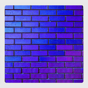 Магнитный плакат 3Х3 с принтом Brick в Екатеринбурге, Полимерный материал с магнитным слоем | 9 деталей размером 9*9 см | Тематика изображения на принте: blue | brick | purple | texture | wall | кирпич | кирпичный | синий | стена | текстура | фиолетовый