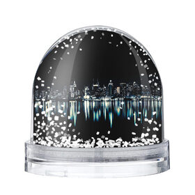 Снежный шар с принтом Ночной город в Екатеринбурге, Пластик | Изображение внутри шара печатается на глянцевой фотобумаге с двух сторон | urban | город | ночной город | ночь | отражение | отражение в воде | текстуры