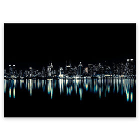 Поздравительная открытка с принтом Ночной город в Екатеринбурге, 100% бумага | плотность бумаги 280 г/м2, матовая, на обратной стороне линовка и место для марки
 | urban | город | ночной город | ночь | отражение | отражение в воде | текстуры