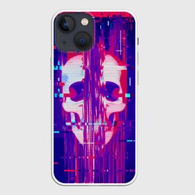Чехол для iPhone 13 mini с принтом Skull glitch в Екатеринбурге,  |  | color | fashion | glitch | jaw | skull | vanguard | авангард | глитч | мода | пасть | цвет | череп