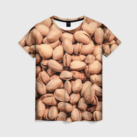 Женская футболка 3D с принтом Фисташки в Екатеринбурге, 100% полиэфир ( синтетическое хлопкоподобное полотно) | прямой крой, круглый вырез горловины, длина до линии бедер | cool | nut | nuts | pistachio | pistachios | seeds | орех | орехи | прикольная | семечки | фисташка | фисташки