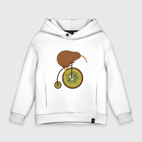 Детское худи Oversize хлопок с принтом Киви на велосипеде в Екатеринбурге, френч-терри — 70% хлопок, 30% полиэстер. Мягкий теплый начес внутри —100% хлопок | боковые карманы, эластичные манжеты и нижняя кромка, капюшон на магнитной кнопке | bike | bird | birds | circus | cute | fruit | funny | kiwi | байк | берд | большое колесо | в разрезе | клюв | милая | милота | не достает до педалей | пополам | прикол | природа | птичка | с большим колесом | смешная | фрукт | 