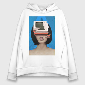 Женское худи Oversize хлопок с принтом Vaporwave 2020-12 в Екатеринбурге, френч-терри — 70% хлопок, 30% полиэстер. Мягкий теплый начес внутри —100% хлопок | боковые карманы, эластичные манжеты и нижняя кромка, капюшон на магнитной кнопке | aesthetic | electronica | music | лаунж | музыка | поп | скульптура