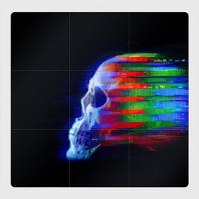 Магнитный плакат 3Х3 с принтом Glitch skull в Екатеринбурге, Полимерный материал с магнитным слоем | 9 деталей размером 9*9 см | Тематика изображения на принте: color | glitch | paint | skull | vanguard | авангард | глитч | краска | цвет | череп