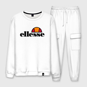 Мужской костюм хлопок с принтом Ellesse в Екатеринбурге, 100% хлопок | на свитшоте круглая горловина, мягкая резинка по низу. Брюки заужены к низу, на них два вида карманов: два “обычных” по бокам и два объемных, с клапанами, расположенные ниже линии бедра. Брюки с мягкой трикотажной резинкой на поясе и по низу штанин. В поясе для дополнительного комфорта — широкие завязки | eles | eless | elesse | ellese | ellesse | илис | элесс | элис | элисс | эллес | эллесс