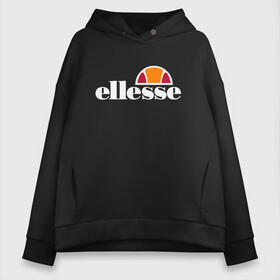 Женское худи Oversize хлопок с принтом Ellesse в Екатеринбурге, френч-терри — 70% хлопок, 30% полиэстер. Мягкий теплый начес внутри —100% хлопок | боковые карманы, эластичные манжеты и нижняя кромка, капюшон на магнитной кнопке | eles | eless | elesse | ellese | ellesse | илис | элесс | элис | элисс | эллес | эллесс