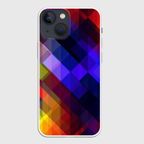 Чехол для iPhone 13 mini с принтом Горен в Екатеринбурге,  |  | abstraction | colorful | cubes | obliquely | stripes | texture | абстракция | кубы | наискось | полосы | разноцветный | текстура