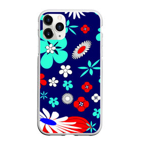 Чехол для iPhone 11 Pro матовый с принтом Lorri в Екатеринбурге, Силикон |  | blue | flowers | leaves | patterns | summer | texture | летний | листки | синий | текстура | узоры | цветы