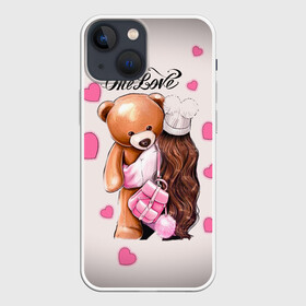 Чехол для iPhone 13 mini с принтом Любовь в Екатеринбурге,  |  | love | one love | влюбленность | девушка | жена | кофе | люблю | милые создания | милый | мишка | муж | отношения | подарок | романтика | свадьба | сердечко | сердце