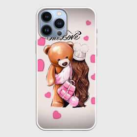 Чехол для iPhone 13 Pro Max с принтом Любовь в Екатеринбурге,  |  | love | one love | влюбленность | девушка | жена | кофе | люблю | милые создания | милый | мишка | муж | отношения | подарок | романтика | свадьба | сердечко | сердце