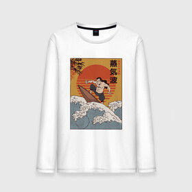 Мужской лонгслив хлопок с принтом Samurai Surfing в Екатеринбурге, 100% хлопок |  | art | big | great | hokusai | illustration | japan | japanese | kanagawa | retrowave | sumo | surf | tsunami | vaportave | wave | yamato | гравюра | иллюстрация | искусство | самурай | серфинг | сумо | укиё э | цунами | ямато э | япония | японс