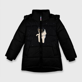 Зимняя куртка для девочек 3D с принтом Космический ленивец в Екатеринбурге, ткань верха — 100% полиэстер; подклад — 100% полиэстер, утеплитель — 100% полиэстер. | длина ниже бедра, удлиненная спинка, воротник стойка и отстегивающийся капюшон. Есть боковые карманы с листочкой на кнопках, утяжки по низу изделия и внутренний карман на молнии. 

Предусмотрены светоотражающий принт на спинке, радужный светоотражающий элемент на пуллере молнии и на резинке для утяжки. | животные | звезды | космос | ленивец | музыка | одиночество | умиротворение