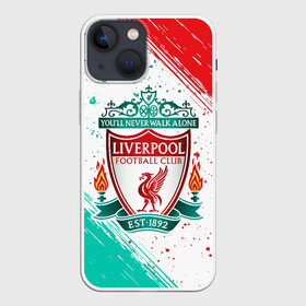 Чехол для iPhone 13 mini с принтом LIVERPOOL   Ливерпуль в Екатеринбурге,  |  | Тематика изображения на принте: club | footbal | liverpool | logo | знак | клуб | ливерпуль | логотип | логотипы | символ | символы | форма | футбол | футбольная | футбольный