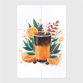 Магнитный плакат 2Х3 с принтом бодрящий коктейль в Екатеринбурге, Полимерный материал с магнитным слоем | 6 деталей размером 9*9 см | Тематика изображения на принте: апельсин | бодрость | витамины | коктейль | кофе | лето | напиток | яркий