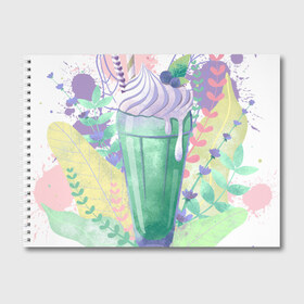 Альбом для рисования с принтом milkshake в Екатеринбурге, 100% бумага
 | матовая бумага, плотность 200 мг. | Тематика изображения на принте: десерт | еда | лето | молочный коктейль | мороженое | напиток | сладость | яркий
