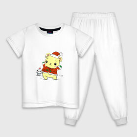 Детская пижама хлопок с принтом Ура! Снег! в Екатеринбурге, 100% хлопок |  брюки и футболка прямого кроя, без карманов, на брюках мягкая резинка на поясе и по низу штанин
 | 