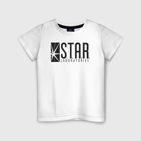 Детская футболка хлопок с принтом DS,Flash,star laboratories в Екатеринбурге, 100% хлопок | круглый вырез горловины, полуприлегающий силуэт, длина до линии бедер | Тематика изображения на принте: ds | flash | star laboratories