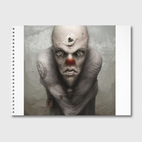 Альбом для рисования с принтом Hell clown в Екатеринбурге, 100% бумага
 | матовая бумага, плотность 200 мг. | Тематика изображения на принте: адский клоун | злой клоун | клоун | крутой принт | оно | тренд