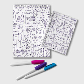 Блокнот с принтом Формулы в Екатеринбурге, 100% бумага | 48 листов, плотность листов — 60 г/м2, плотность картонной обложки — 250 г/м2. Листы скреплены удобной пружинной спиралью. Цвет линий — светло-серый
 | Тематика изображения на принте: алгебра | математика | математические формулы | наука | научные формулы | формулы