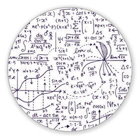 Коврик для мышки круглый с принтом Формулы в Екатеринбурге, резина и полиэстер | круглая форма, изображение наносится на всю лицевую часть | алгебра | математика | математические формулы | наука | научные формулы | формулы
