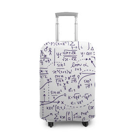 Чехол для чемодана 3D с принтом Формулы в Екатеринбурге, 86% полиэфир, 14% спандекс | двустороннее нанесение принта, прорези для ручек и колес | алгебра | математика | математические формулы | наука | научные формулы | формулы