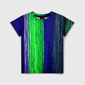 Детская футболка 3D с принтом GD в Екатеринбурге, 100% гипоаллергенный полиэфир | прямой крой, круглый вырез горловины, длина до линии бедер, чуть спущенное плечо, ткань немного тянется | bright | colorful | fabric | texture | разноцветный | текстура | ткань | яркий