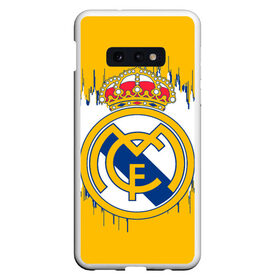 Чехол для Samsung S10E с принтом REAL MADRID. в Екатеринбурге, Силикон | Область печати: задняя сторона чехла, без боковых панелей | fc | football | football club | real madrid | sport | испанский футбольный клуб | лучший футбольный клуб xx века | мадрид | реал мадрид | спорт | уефа | униформа | фирменные цвета | фифа | фк | футбол | футбольный клуб