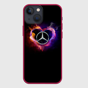 Чехол для iPhone 13 mini с принтом Mercedes Benz в Екатеринбурге,  |  | Тематика изображения на принте: amg | love mercedes | mercedes | mercedes в сердце | mercedes значок | mercedes лого | mercedes марка | амг | бенц | горящее сердце | лого автомобиля | логотип мерседес | люблю мерседес | мерин | мерс | мерседес | мерседес бенз