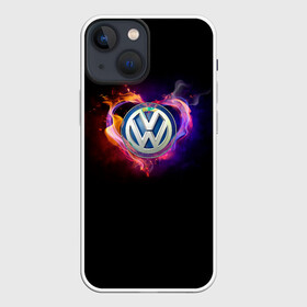 Чехол для iPhone 13 mini с принтом Volkswagen в Екатеринбурге,  |  | love vw | volkswagen | vw | vw в сердце | vw значок | vw лого | vw марка | vw эмблема | wv | горящее сердце | значок vw | значок фольксваген | лого автомобиля | лого вольцваген | логотип vw | люблю vw | люблю фольксваген