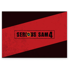 Поздравительная открытка с принтом SERIOUS SAM 4 / Крутой Сэм в Екатеринбурге, 100% бумага | плотность бумаги 280 г/м2, матовая, на обратной стороне линовка и место для марки
 | Тематика изображения на принте: 