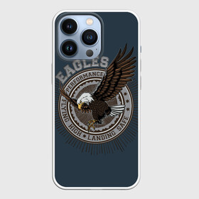 Чехол для iPhone 13 Pro с принтом летящий орёл в Екатеринбурге,  |  | белоголовый орлан | летящий орёл | орёл | перформанс | порхающий крыльями орёл.