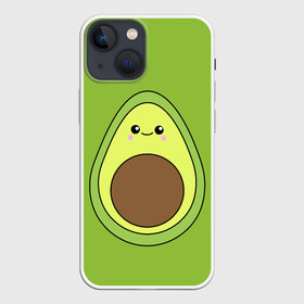 Чехол для iPhone 13 mini с принтом Авокадо в Екатеринбурге,  |  | avocado | авокадо | зеленый | милый | персонаж | фрукт