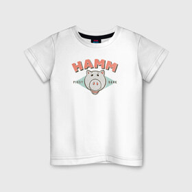 Детская футболка хлопок с принтом Hamm в Екатеринбурге, 100% хлопок | круглый вырез горловины, полуприлегающий силуэт, длина до линии бедер | disney | hamm | pixar | toy story | vdkimel | дисней | история игрушек | пиксар