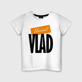 Детская футболка хлопок с принтом Vlad в Екатеринбурге, 100% хлопок | круглый вырез горловины, полуприлегающий силуэт, длина до линии бедер | name | orange | vladislav | владислав | имя | оранжевый